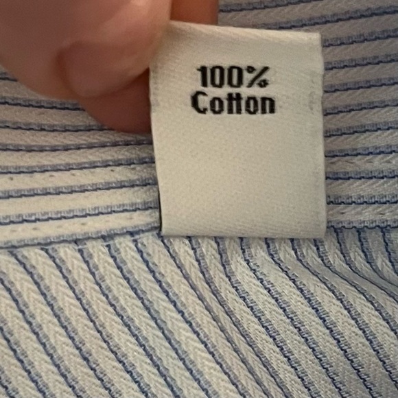 nwt Calvin Klein Button down Dress Shirt in Blue & White Stripes Size 16.5 - Picture 6 of 7